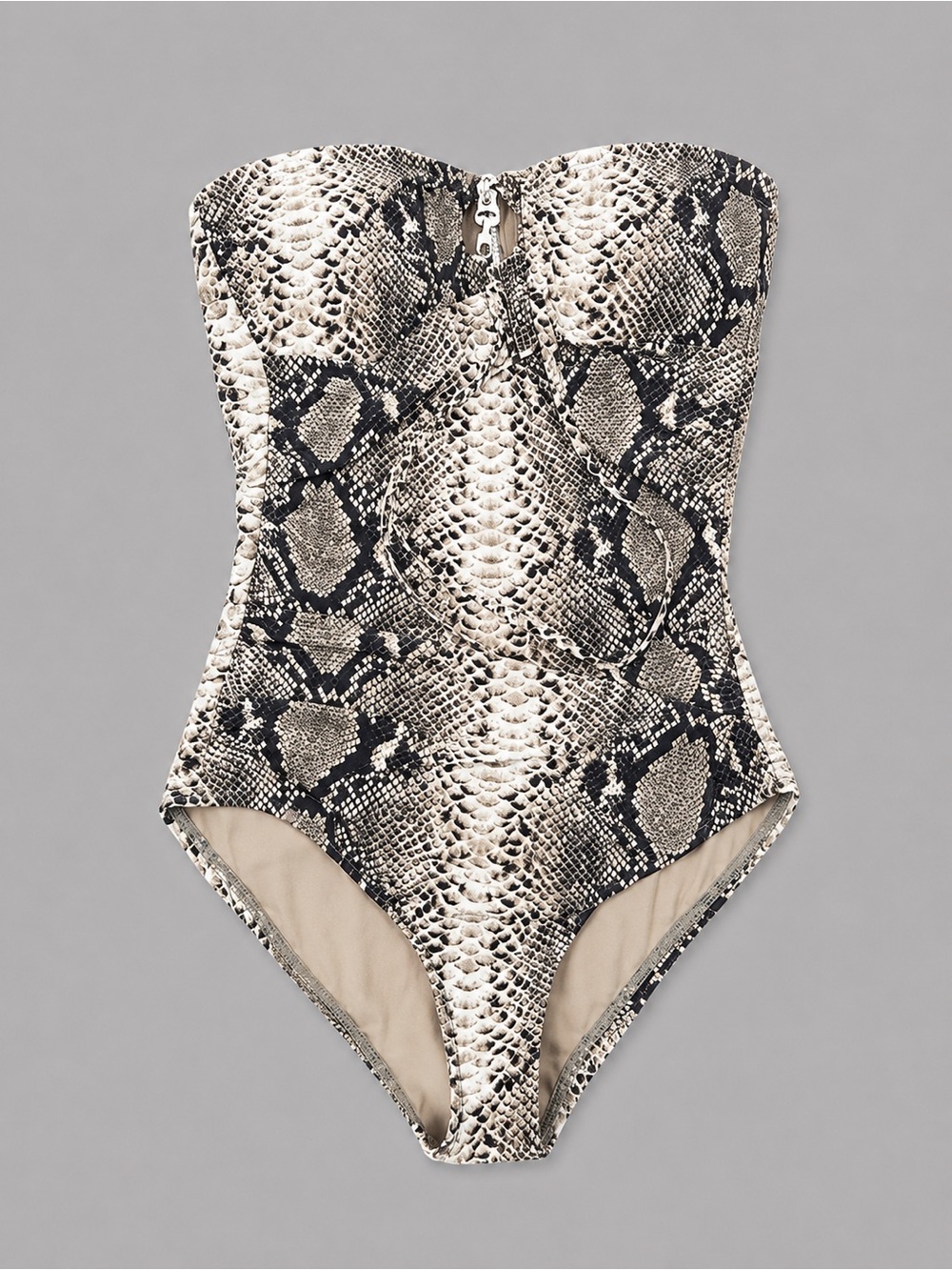 Nip Tuck Snake Print Halter One Piece Swimsuit Size 6 NWT